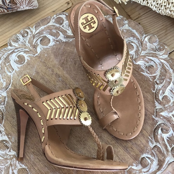 Tory Burch Shoes - ⭐️HP! Tory Burch Caylan Sandals. Size 8.5, 5” heel. Unworn.